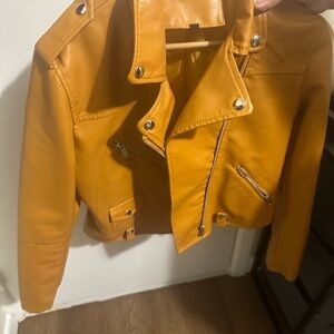 Women's Yellow Leather Jacket